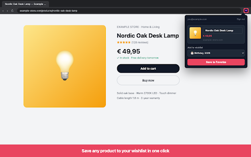 Favorize — Save to Wishlist :: Save any product to your Favorize wishlist directly from your browser.