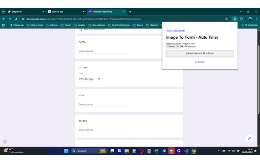 Image To Form Auto Filler :: Extract data from documents and automatically fill forms in the active tab using Gemini VLM. (Commercial Version)
