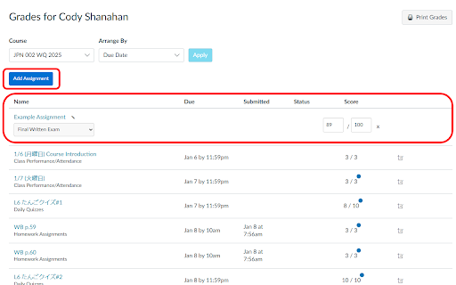 Crystal Canvas - Mock Assignments :: Boost your Canvas gradebook to the next level! Create mock assignments, see real‑time grade updates, and seamlessly integrated.