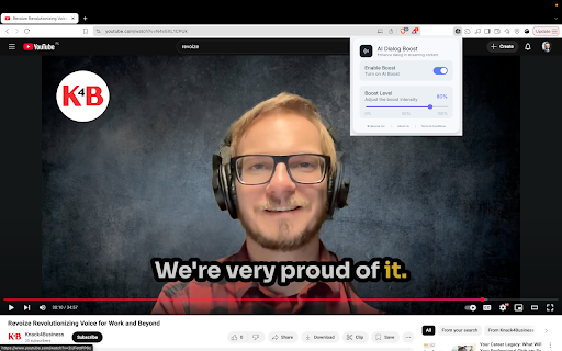 Revoize AI Dialog Boost :: Enhances dialog volume in streaming content
