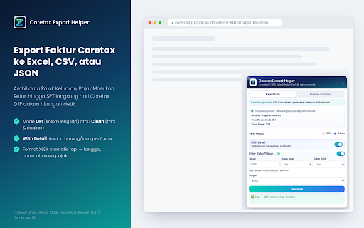 Coretax Export Helper :: Copyright © 2026 Zufar Athollah Rafif. All rights reserved.