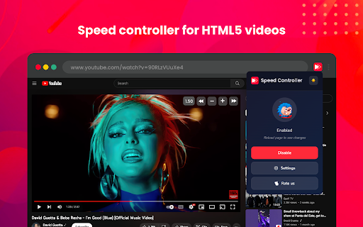 Video Speed Controller | Youtube Playback Control :: Speed up, slow down,advance or rewind HTML5 video with keyboard shortcuts.