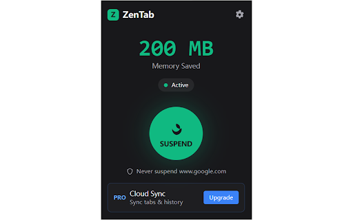 ZenTab - Memory Saver :: The most beautiful, transparent, and delightful tab suspender for Chrome. Zero config, zero tracking, visual memory savings.