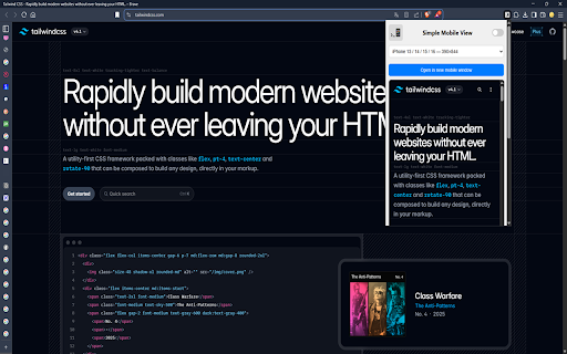 Simple Mobile View :: Simulate the mobile display for a webpage.