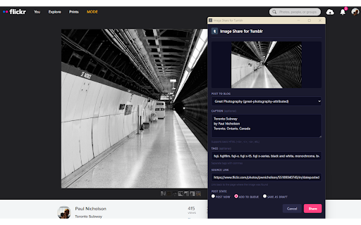 Image Share for Tumblr :: Right-click any image to share it to your Tumblr blog with caption, tags, and queue support.