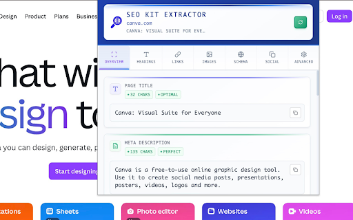 SEO Kit Extractor :: Complete SEO analysis tool - Meta tags, headings, links, images and more