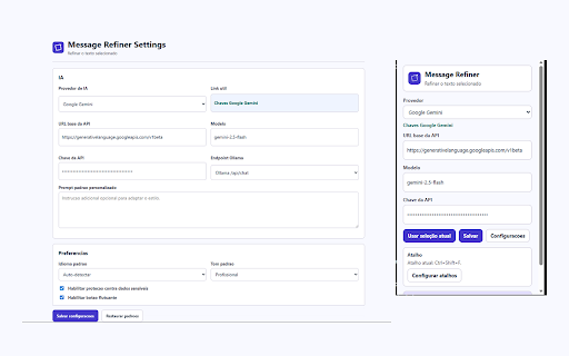 Message Refiner :: Refine selected text into clear, professional messages using AI.