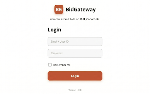 BidGateway :: Smart bidding assistant for Copart, IAAI & Manheim: auto-login, bid tracking, payment history and account management.