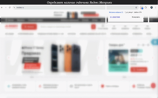 Яндекс.Метрика Detector :: Показывает, есть ли Яндекс.Метрика на текущей странице.