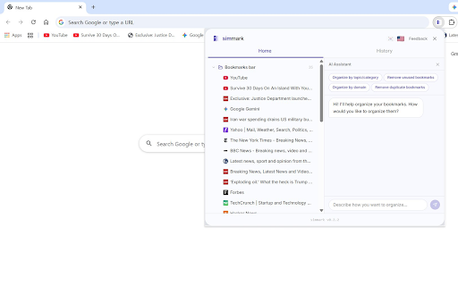 Simmark - AI Bookmark Manager :: AI-powered smart bookmark organizer. Automatically categorize and arrange your browser bookmarks with AI.