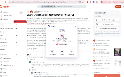 GL Lens - Web3 Risk & AML Checker :: Solution for AML and risk-score checking of crypto addresses and transactions from ALL Crypto