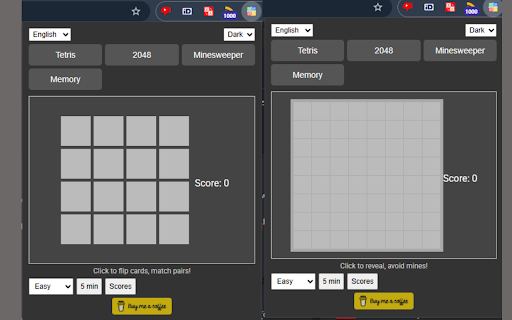 Mini Games Extension :: Play mini games in your browser!