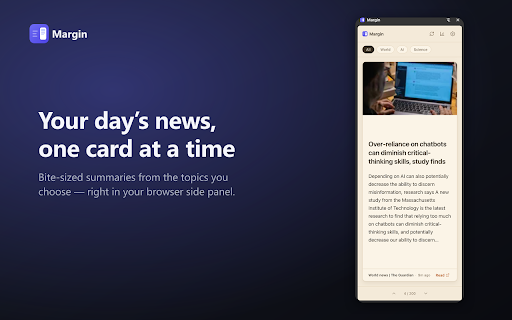 Margin :: Bite-sized news in your side panel.