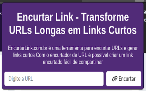 Encurtar Link - Transforme URLs Longas em Links Curtos :: EncurtarLink.com.br é uma ferramenta para encurtar URLs e gerar links curtos