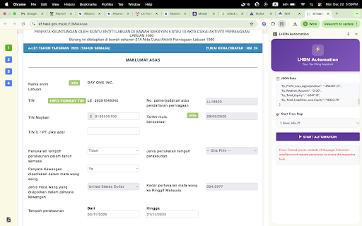 LHDN Automation :: Automate LHDN forms