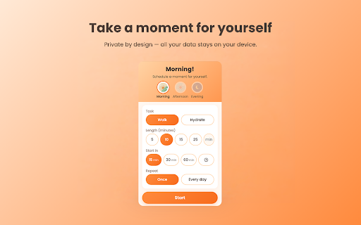 Morning! :: Schedule a wellness break and get a countdown reminder.