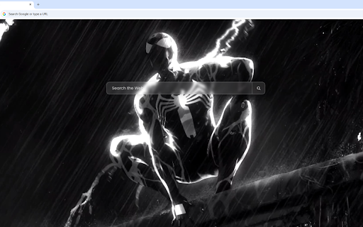 Spider Man Symbiote Suit Live Wallpaper :: Spider-Man in the black symbiote suit crouching on a ledge in the pouring rain, illuminated by lightning strikes.