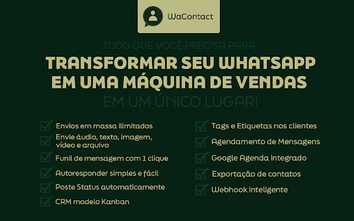 WaContact :: WaContact é um CRM para WhatsApp Web. Organize seus chats e otimize seus negócios no WhatsApp Web