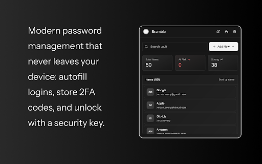Bramble :: Local-first, encrypted password manager. No cloud database.