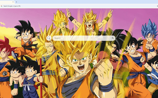 Dragon Ball Evolution Live Wallpaper :: Goku's evolution from child to Super Saiyan forms with multiple transformations against colorful backdrop.