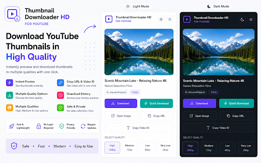 Thumbnail Downloader HD for YouTube :: Download YouTube video thumbnails in multiple qualities. Supports regular videos, Shorts, and shared links. Fast, private.