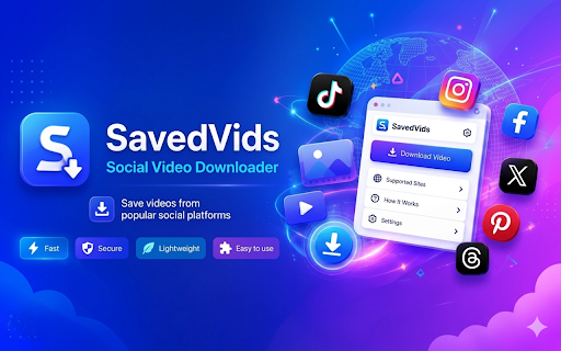 SavedVids - Social Video DownloadHelper :: Save videos, reels, images, and media content from supported social platforms with one click.