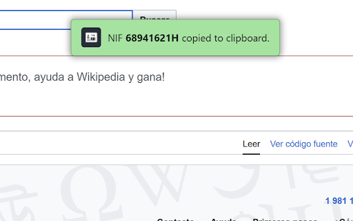 NIF Generator :: Generates a valid NIF and copies it to the clipboard