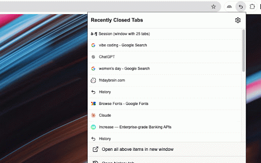 Undo Tab Close :: Easily restore recently closed tabs
