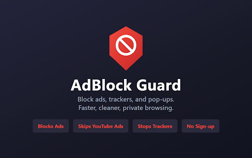 AdBlock Guard :: Block ads, trackers, and pop-ups. Faster, cleaner, private browsing.