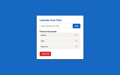 LinkedIn Post Filter :: Filter LinkedIn posts based on keywords