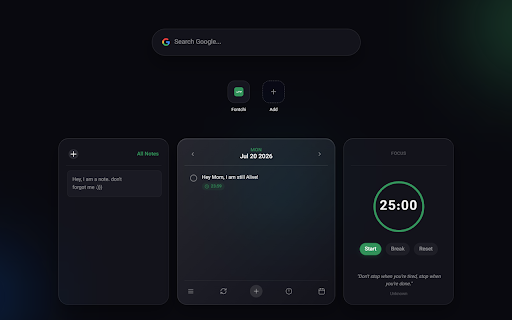 Taskchi | تسکچی :: New tab with tasks, Pomodoro, notes & shortcuts. | تب جدید با مدیریت تسک، پومودورو، یادداشت و میانبر.