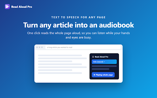 Read Aloud Pro: Text to Speech Reader :: Text to speech for articles, selectable PDFs, emails, and selected text. Read aloud in natural voices with no length cap on Pro.