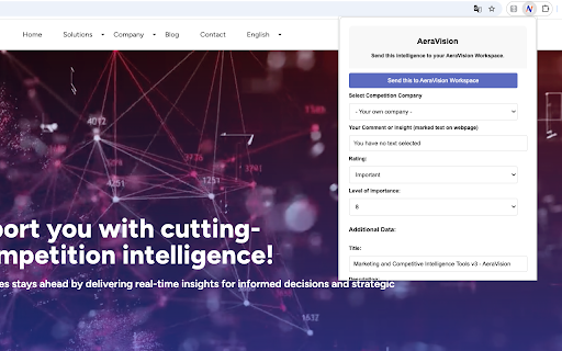 AeraVision Collector :: This Chrome extension, developed to support AeraVision, allows users to easily interact with and manage content and their…