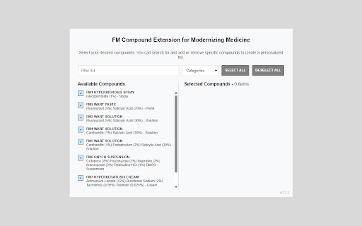 FM Compound Extension :: Search and manage your Foot Medicinals compounds.