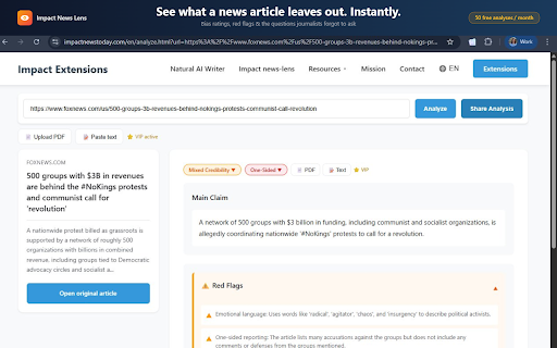 News Bias & Credibility Detector - Impact News Lens :: Detect news bias & credibility instantly. Spot missing context, hidden agendas & one-sided reporting. Free & privacy-first.