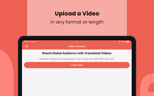 AI-Video Translator :: Translate any video in your browser to 200+ languages with natural AI-powered voice synthesis. Fast, secure, and easy to use!