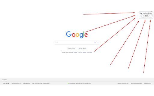 4K-AutoZoom :: 4K-AutoZoom sets the tab zoom to 200% when window >2880px wide, 100% when ≤1920px. Manual toggle: Ctrl + ↑