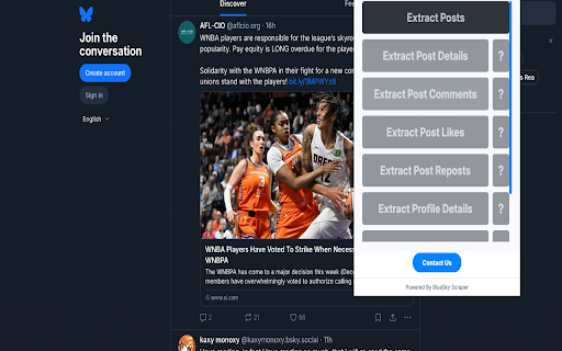 Bluesky Exporter - Posts, Followers & Profiles :: Bulk export Bluesky data to CSV, Excel or JSON. One click, no API needed.