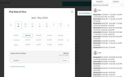 Easy Booksy :: Presenting booking time slots in a simple and easy way on Booksy.com