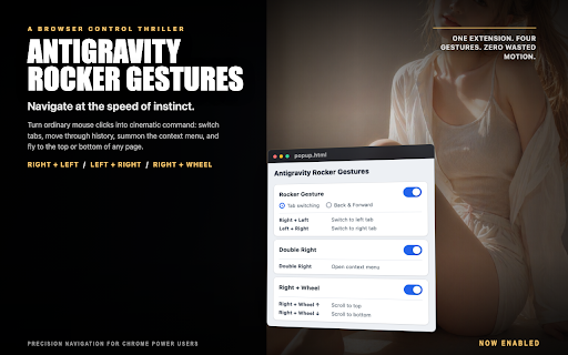 Antigravity Rocker Gestures :: Switch tabs with left/right mouse rocker gestures, with a popup toggle.