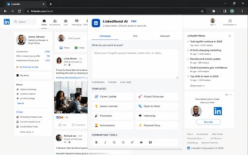 LinkedBoost AI :: Create better LinkedIn posts in seconds — free formatting tools plus LinkedBoost Pro AI.