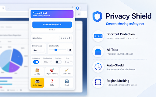 Privacy Shield :: Instant privacy protection - Panic button for screen sharing