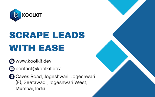 Koolkit :: Koolkit is a software company, with a team in India and UK.
Our first product is a Chrome extension that allows users to scrape…