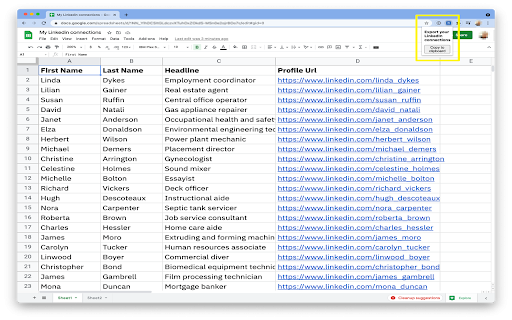 Export LinkedIn :: Export your LinkedIn connections to CSV