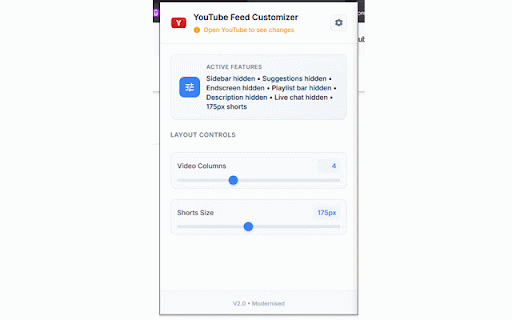 YouTube Feed Customizer :: Customizes the YouTube feed layout, with a minimalistic UI and a focus on usability.
