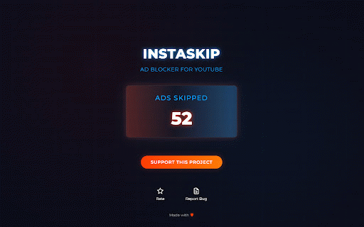 InstaSkip: Undetectable, Fraction-of-a-Second YouTube Ad Skipper :: InstaSkip is the fastest and most undetectable ad skipper built for YouTube.