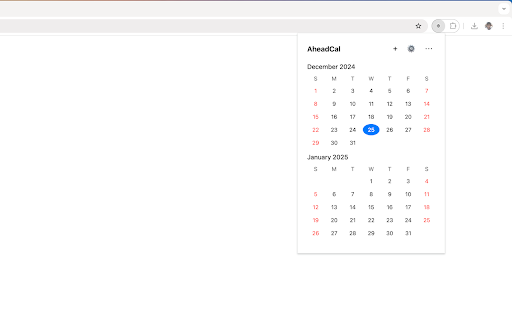AheadCal :: A forward-looking calendar that shows current and next month for better planning.