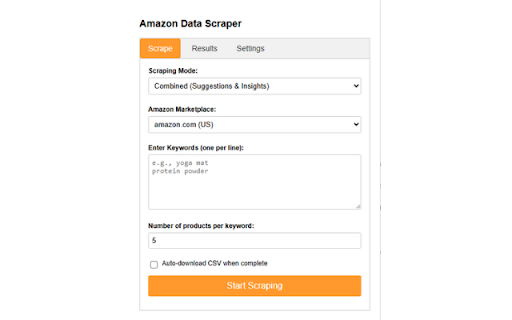 Amazon Data Scraper (Combined) :: Scrapes auto-complete suggestions and Rufus AI questions from all Amazon marketplaces.