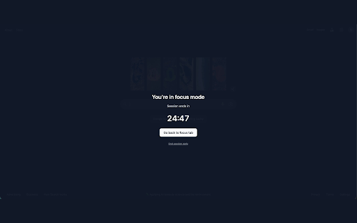 Lockdown :: Hard focus mode that locks you into a single tab for a timed work session.