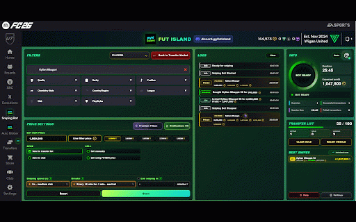 FUT ISLAND - FC 27 Sniping Bot & Autobuyer | EAFC 27 FUT :: FUT ISLAND is FC 27 Sniping Bot & Autobuyer build in a Chrome extension to make EA FC 27 trading faster, smarter and more profitable